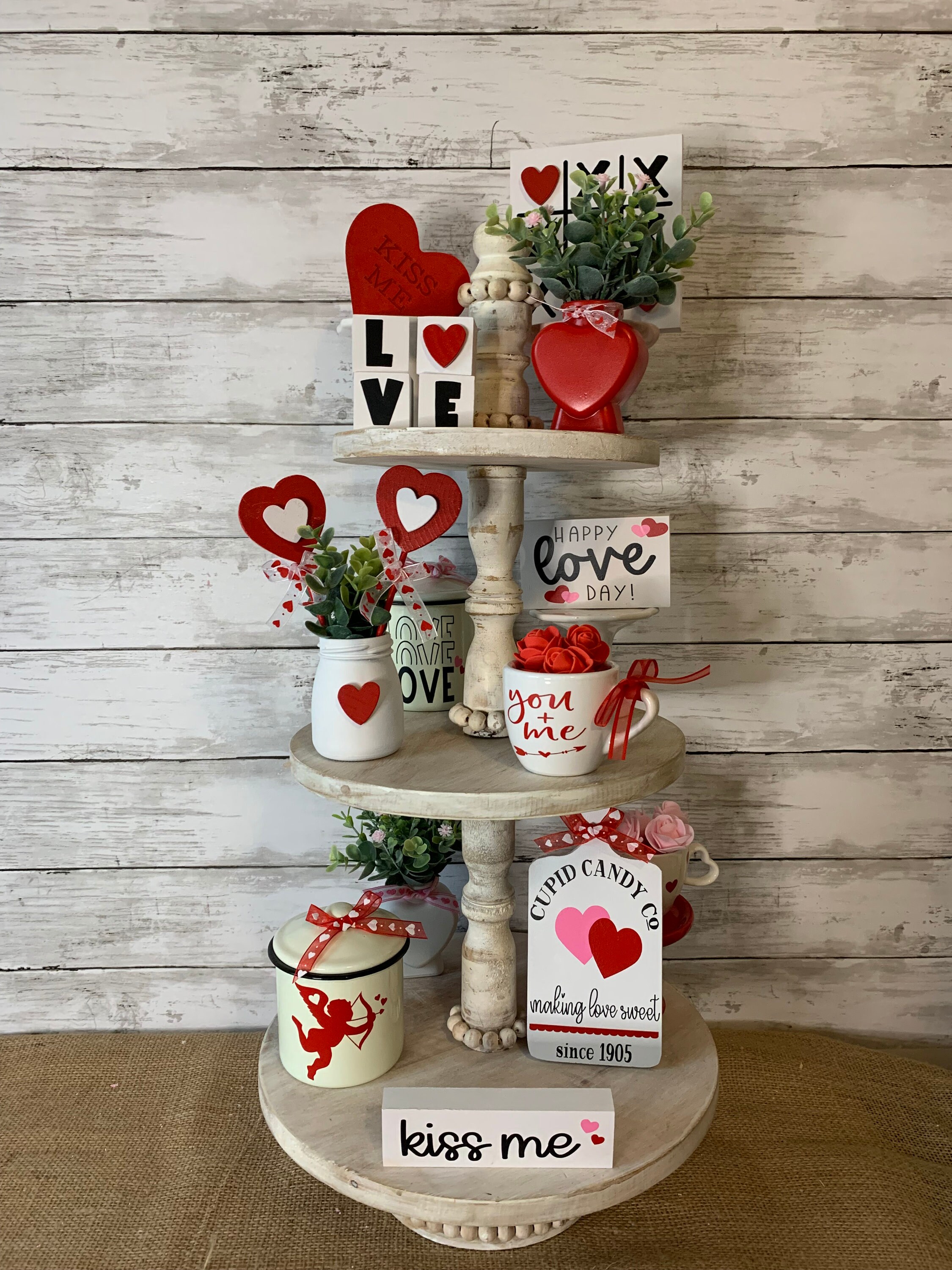 Wooden hearts, tiered tray, Valentine's day decor, Valentine's day, po –  The Wooden Owl