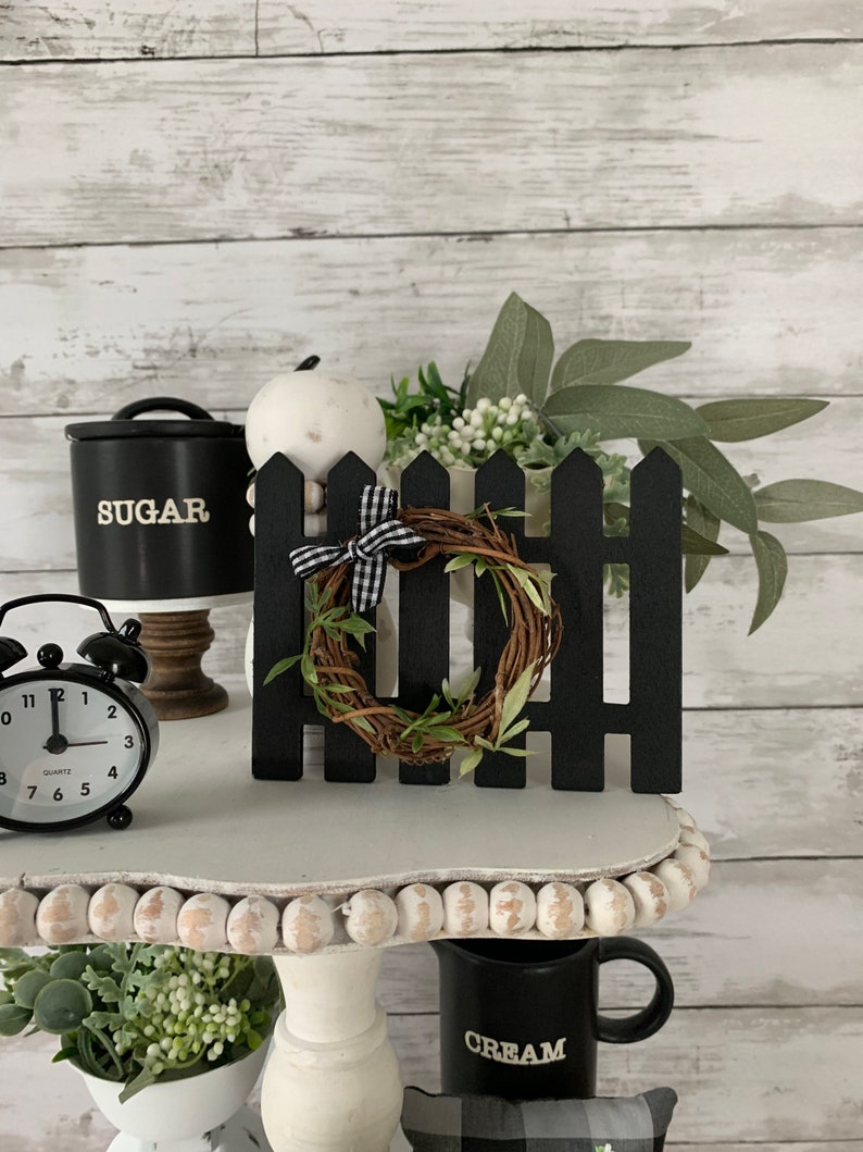 Mini Wooden Picket Fence for Tiered Tray Tiered Tray Decor Etsy