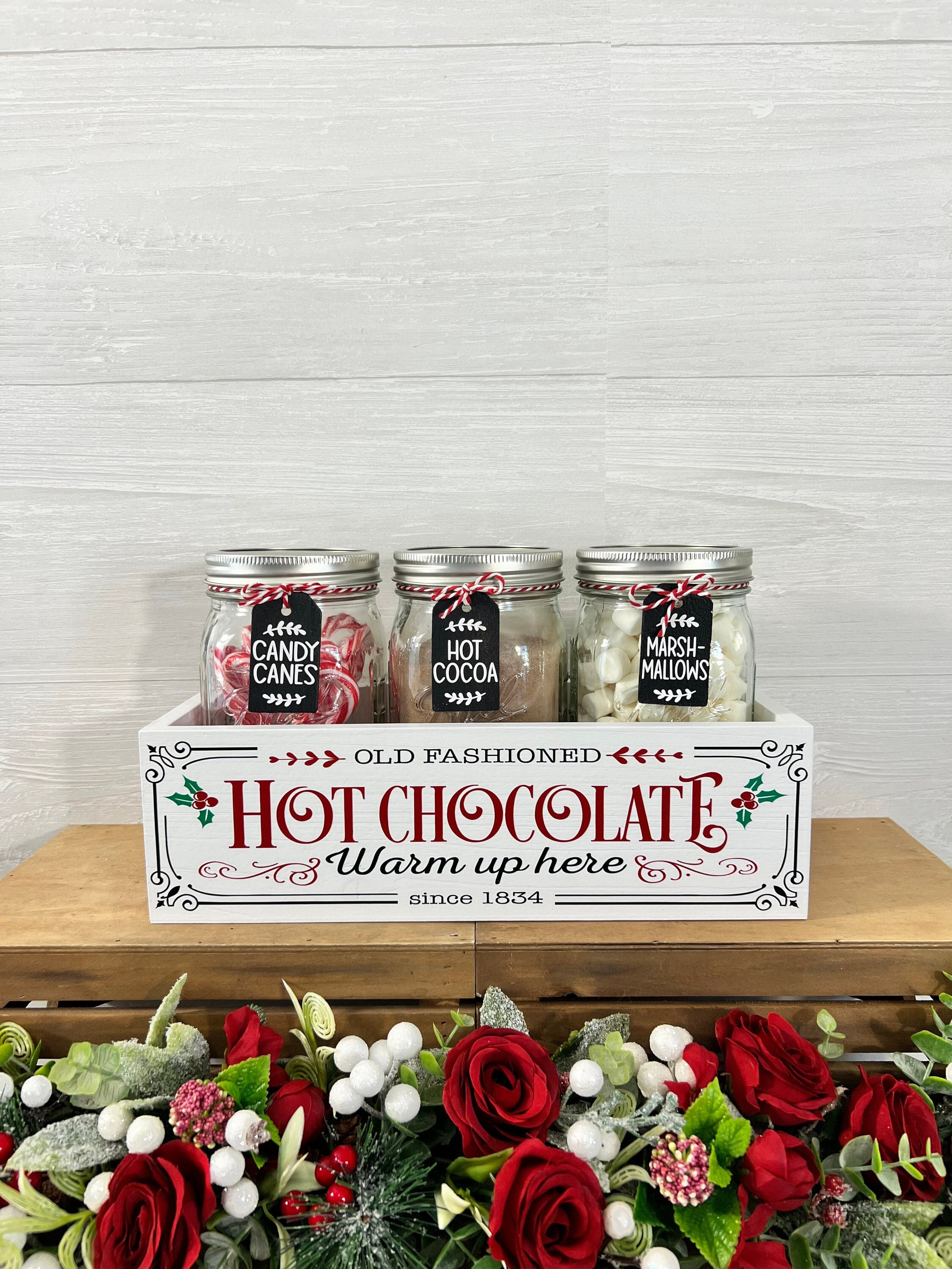 Hot Chocolate Bar Box & FILLED Jars, Hot Cocoa Bar Box, Hot Cocoa