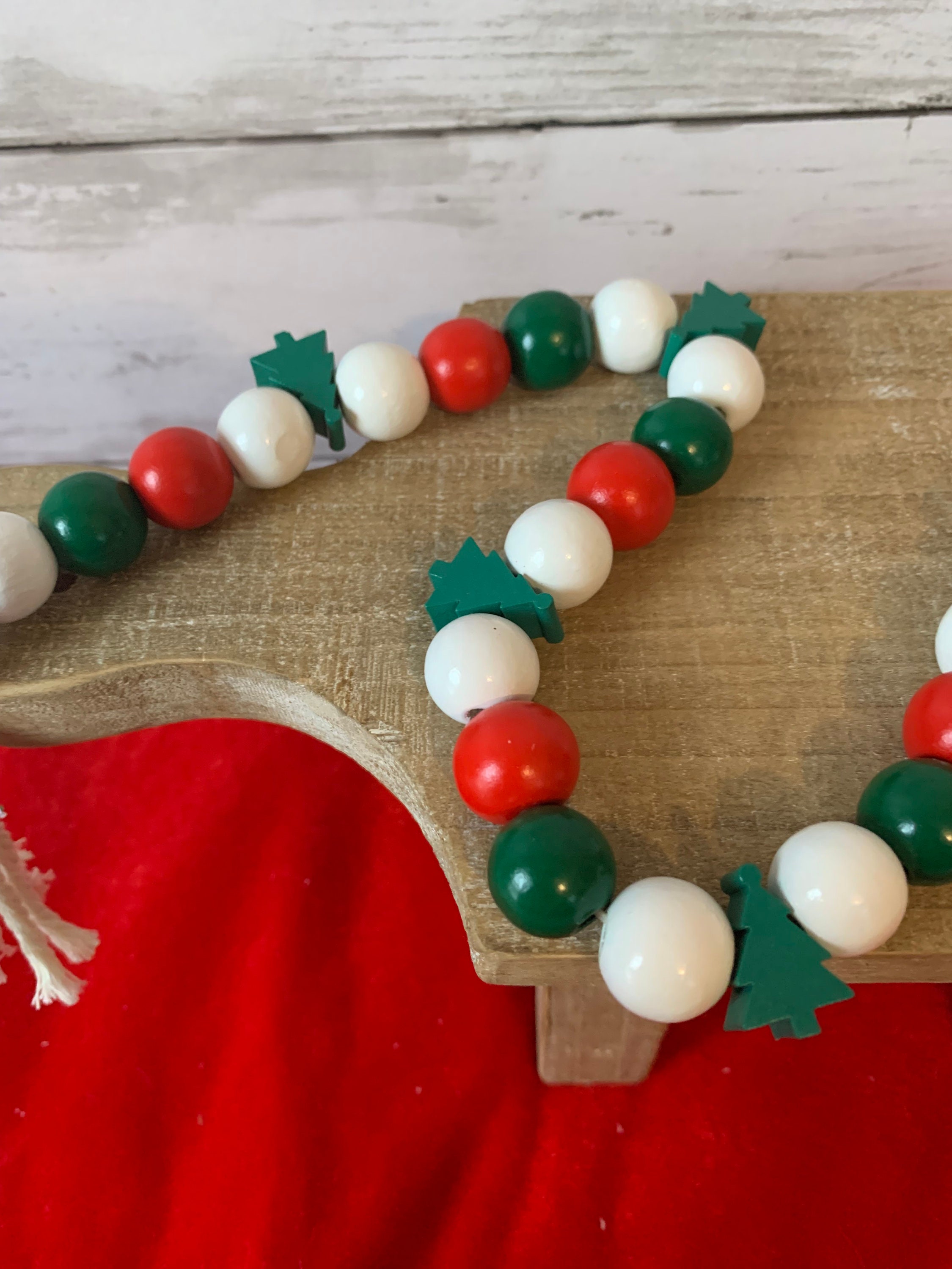 How to make a Wood Bead Garland - The Ginger Home  Bead garland christmas  tree, Christmas tree beads, Diy christmas garland