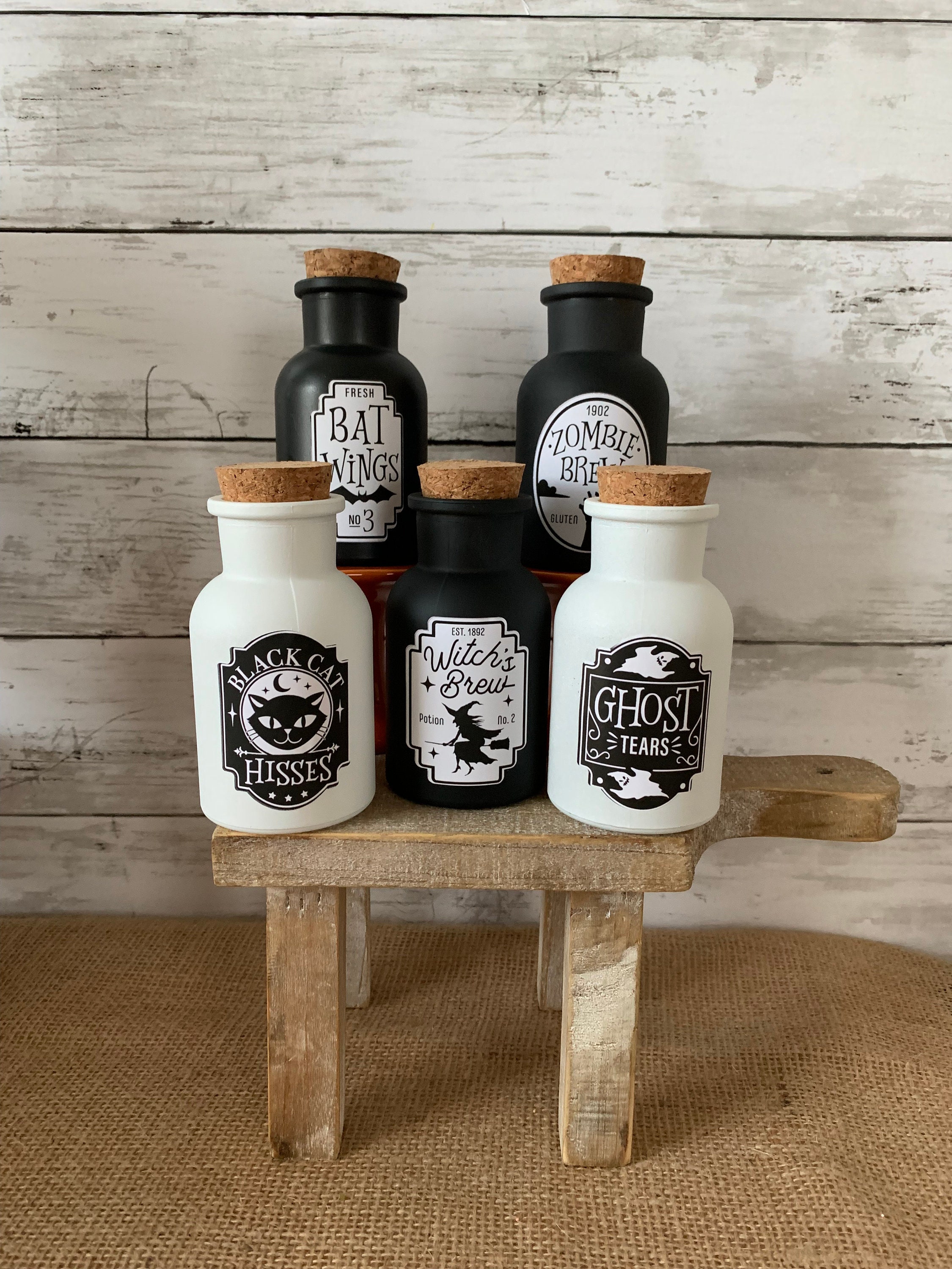 Halloween tiered tray decor, Halloween Potions, Witches Brew, Tiered …