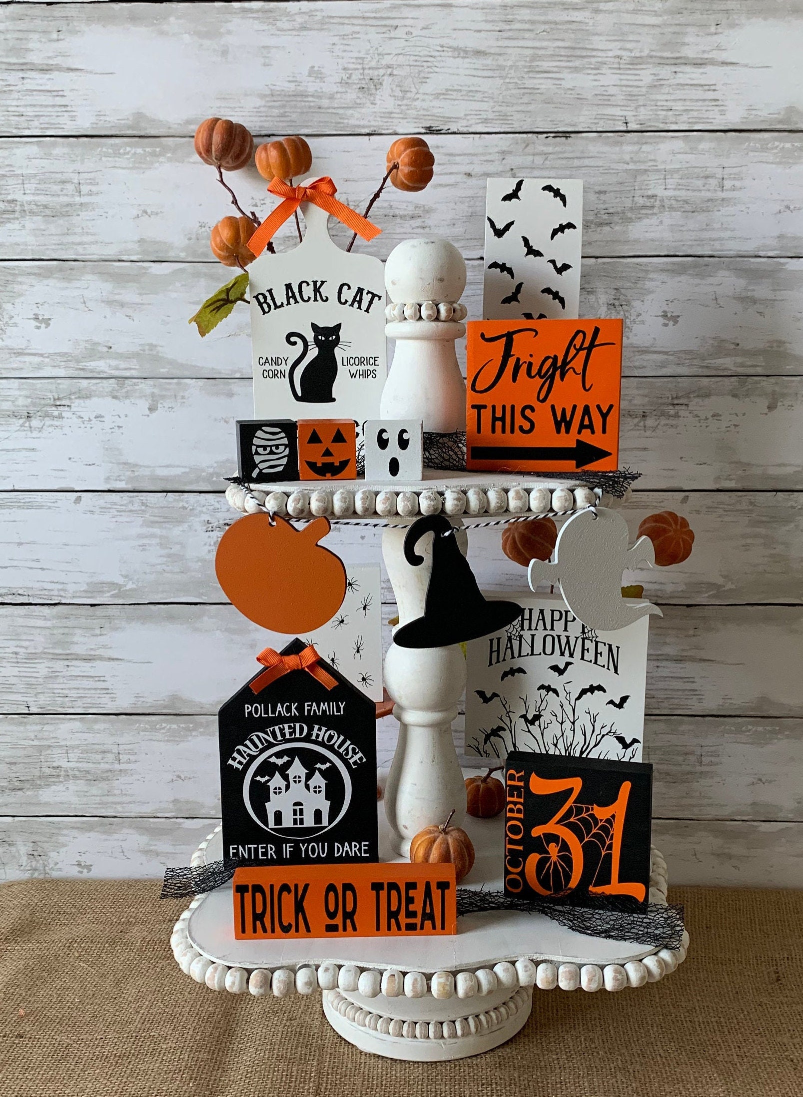 Halloween tiered tray decor bundle, personalized Halloween decor , fa…