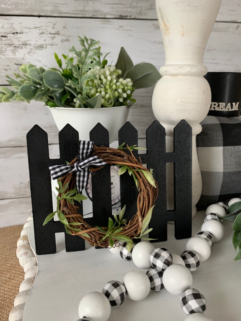 Mini Wooden Picket Fence for Tiered Tray Tiered Tray Decor Etsy