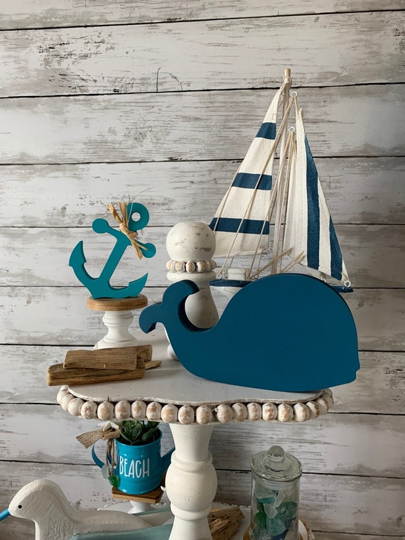 Beach Tiered Tray Decor, Beach Home Decor, Nautical Home Decor