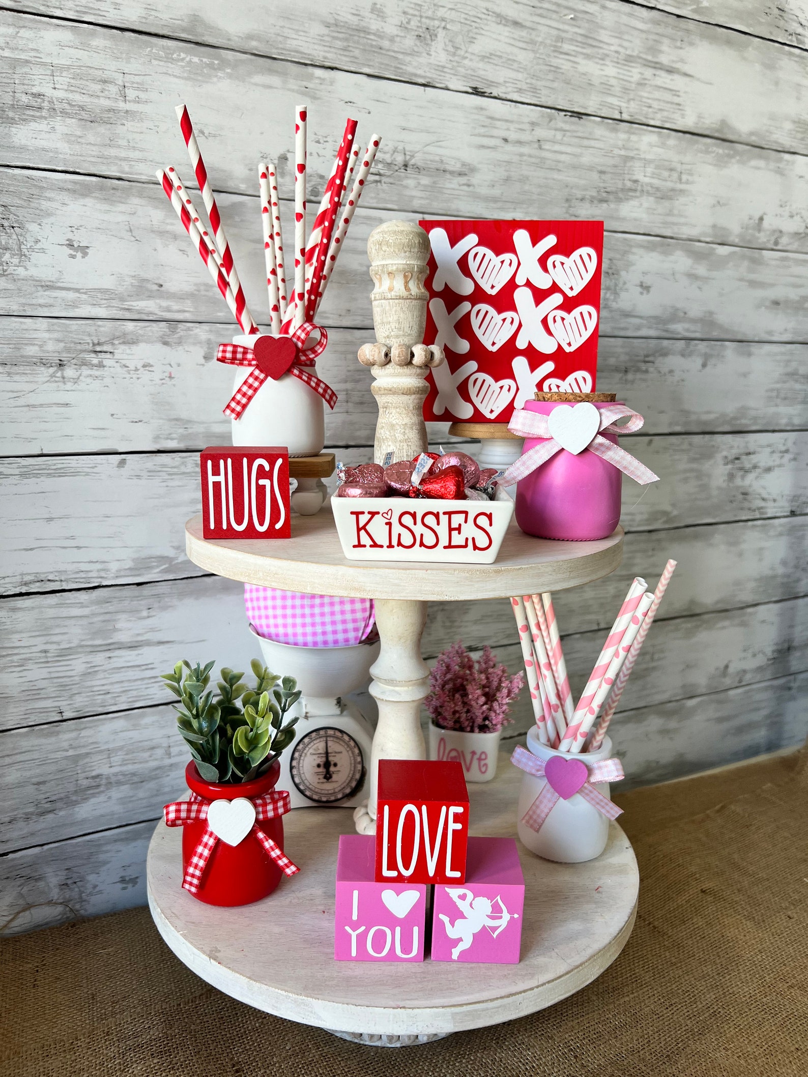 Valentines Day Tiered Tray Decor Valentine's Mini Jars - Etsy