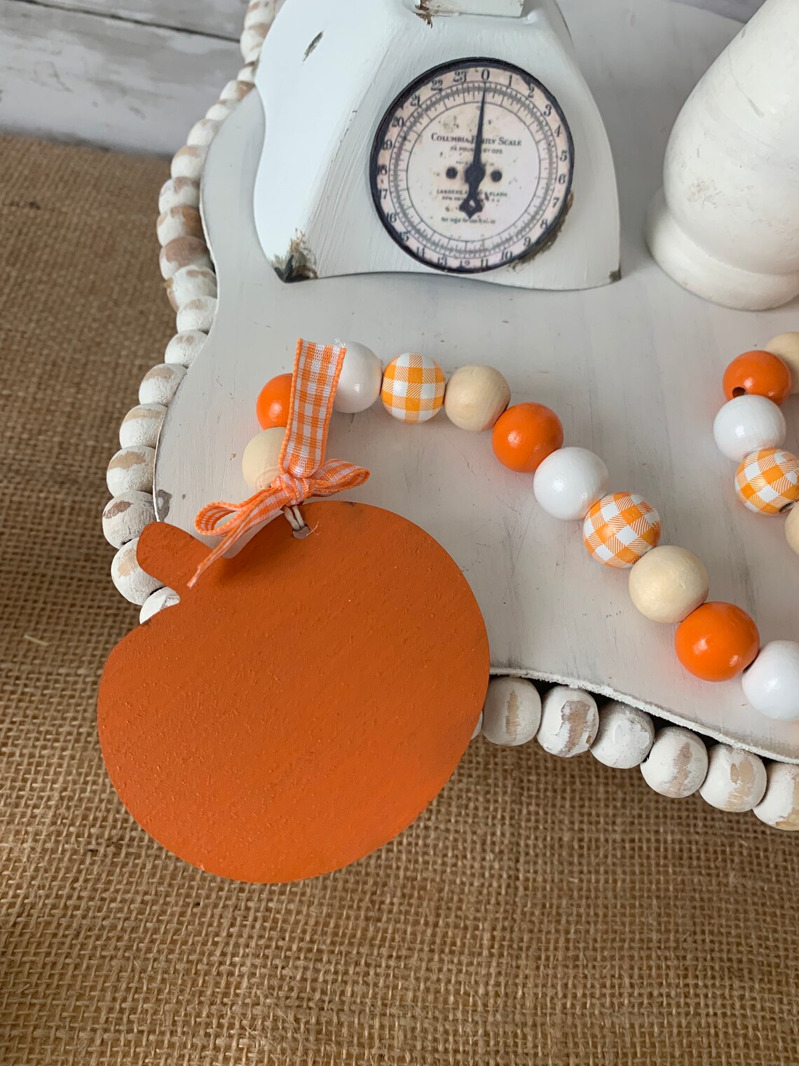 Bead Garland for Tiered Tray Fall Bead Garland Pumpkin Bead Etsy