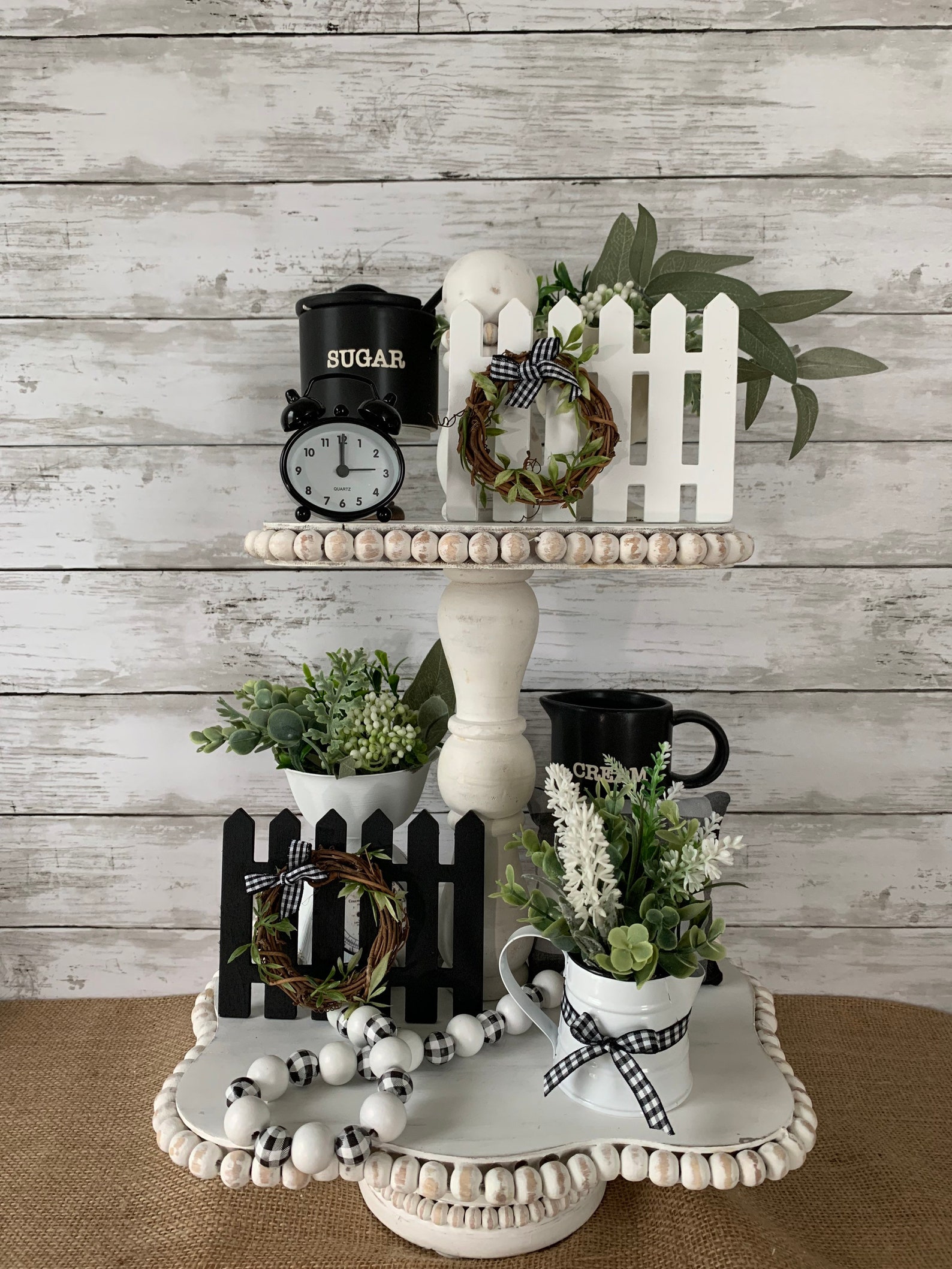 Mini Wooden Picket Fence for Tiered Tray Tiered Tray Decor Etsy