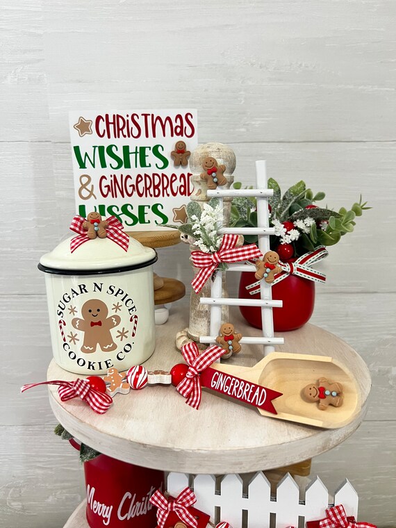 3 Figurines Bonhomme Pain D’épices En Résine – Décoration Noël, Centre De Table, Plateau à étages – Lot Cadeau Boîte - 4