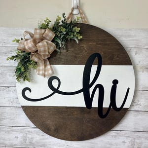 Front Door Decor, Welcome Door Hanger, Door Wreath, hello Sign, Year Round door wreath, Hostess gift, housewarming gift, front door decor