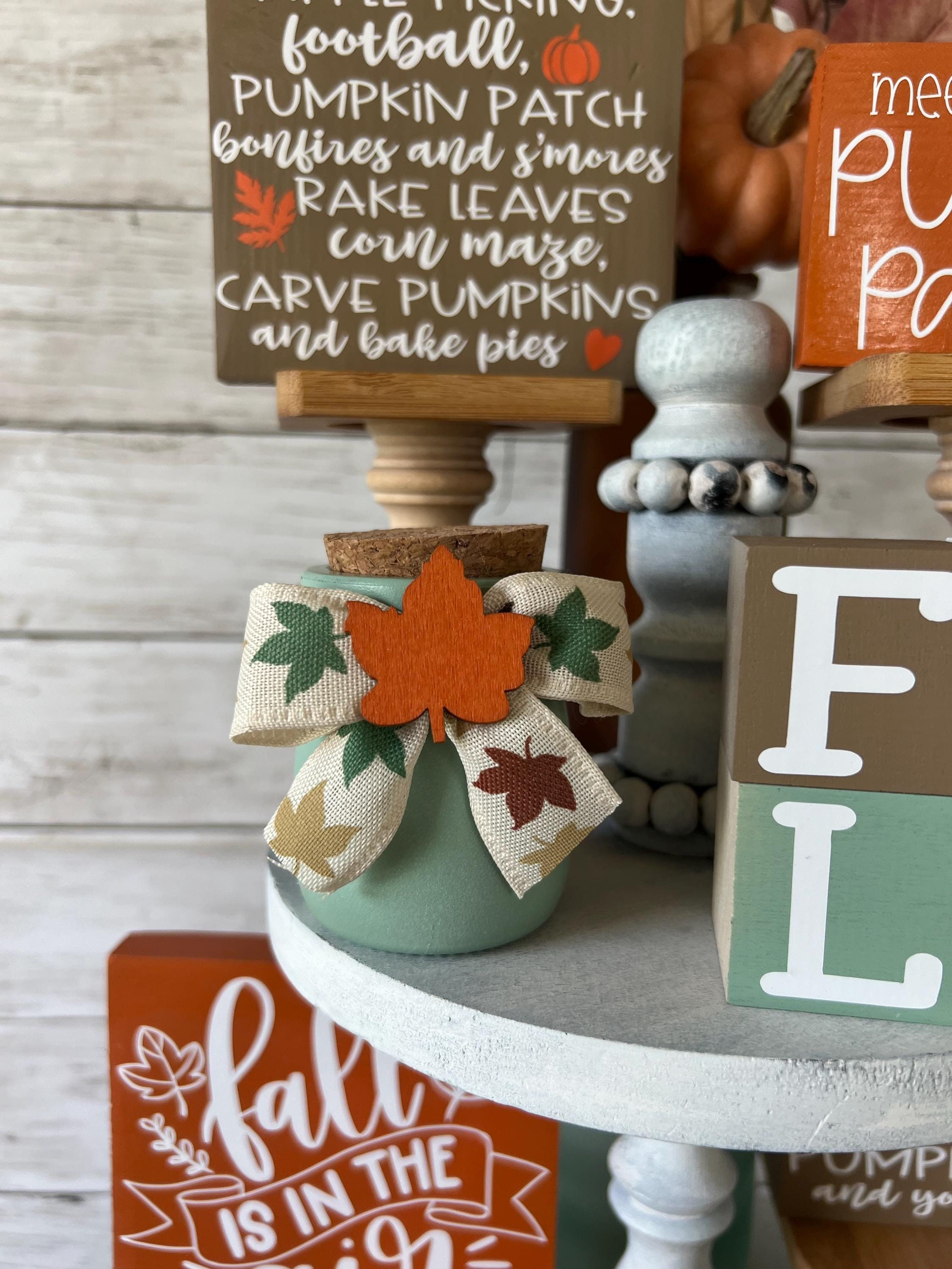 Fall Tiered Tray Decor, Mini Jar for Tiered Tray, Fall Home Decor ...