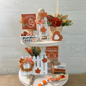 Fall Tiered Tray Decor, Tiered Tray Accessories, Mini Ladder, Mini ...
