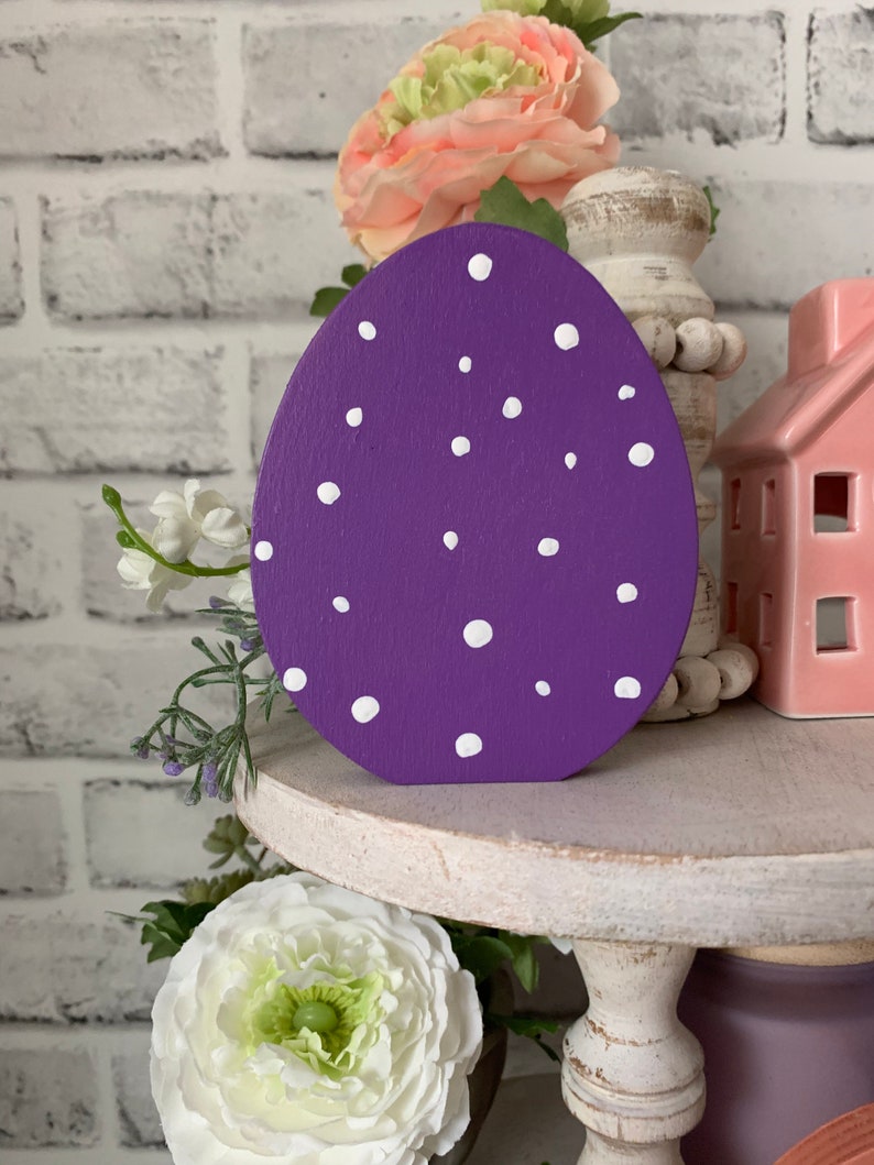 Farmhouse Easter Decor Easter tiered tray decor Easter Egg decor Wooden Easter eggs Set of 3 Rustic Easter Easter mantle /& shelf decor
