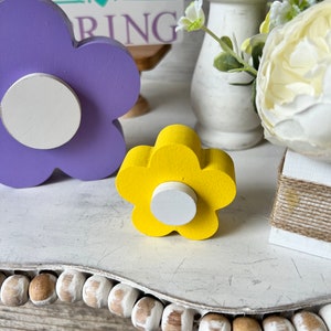 Wood flowers, Spring Tiered Tray Decor, Spring Home Decor, Spring wood flowers, Farmhouse tiered tray decor, Spring shelf sitter, easter image 9