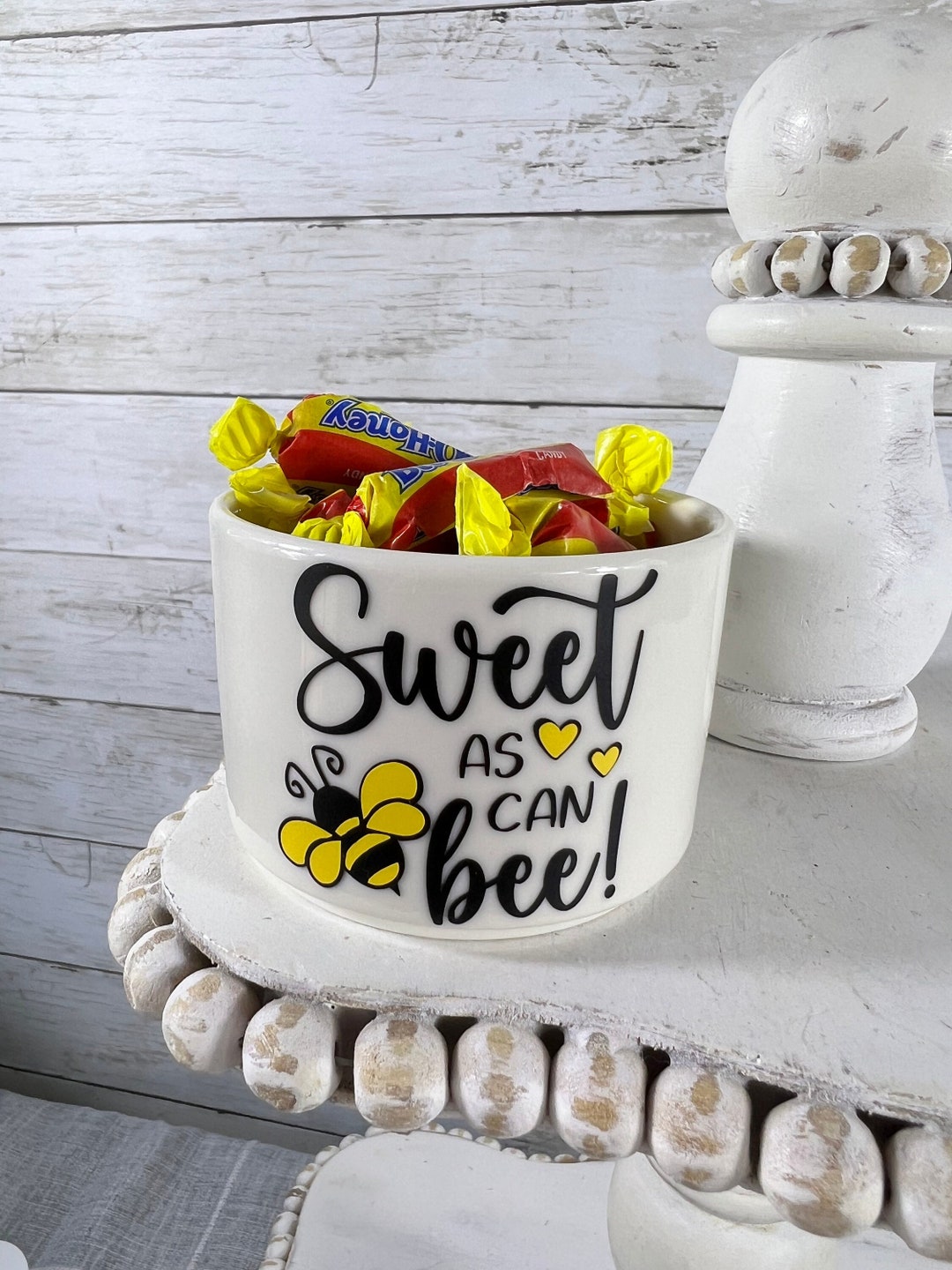 Bee Tiered Tray Decor, Summer Candy Dish, Bumble Bee Home Decor, Sweet