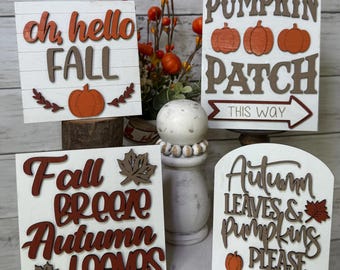Fall tiered tray decor, pumpkin tiered tray, fall tiered tray signs, fall home decor, pumpkin patch, sweater weather, pumpkin decor