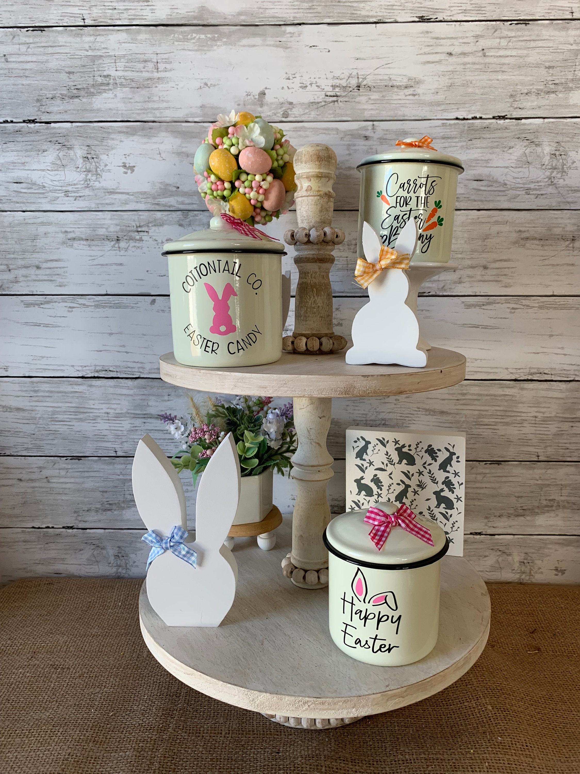 Set di 3 decorazioni per la tavola del Mardi Gras in legno, con