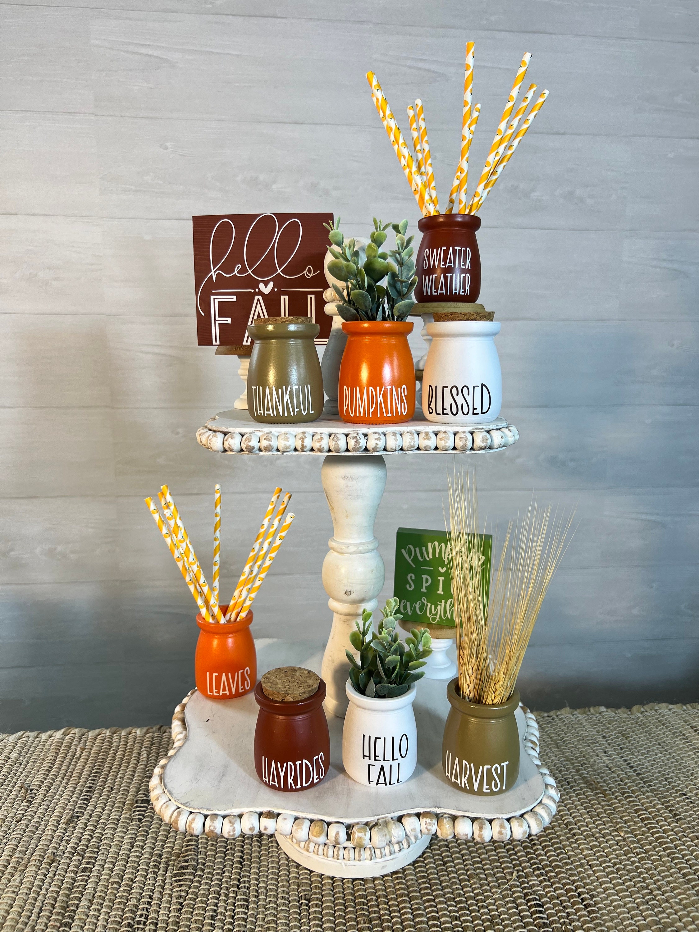 Fall Tiered Tray Decor, Mini Jar for Tiered Tray, Fall Home Decor ...
