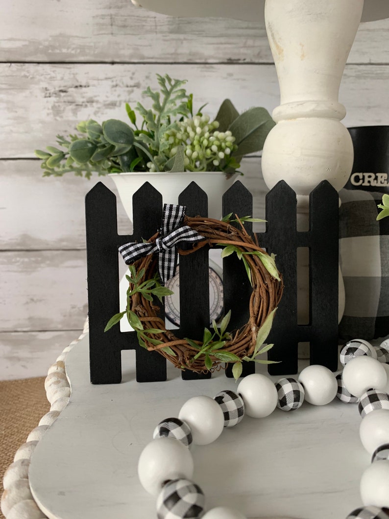 Mini Wooden Picket Fence for Tiered Tray Tiered Tray Decor Etsy