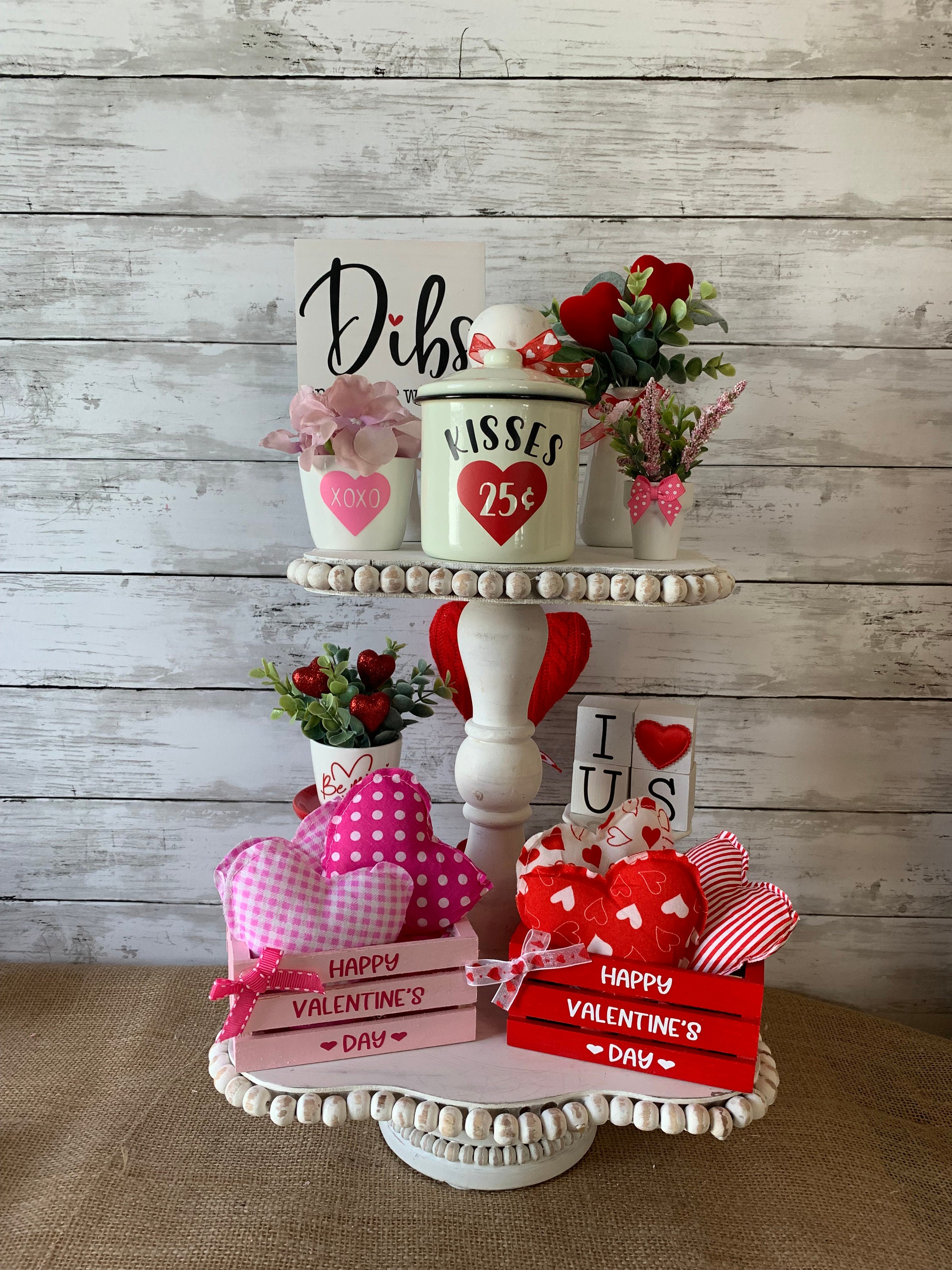 Valentine Tiered Tray Decor, Mini Crate for Tiered Tray, Valentine Mini