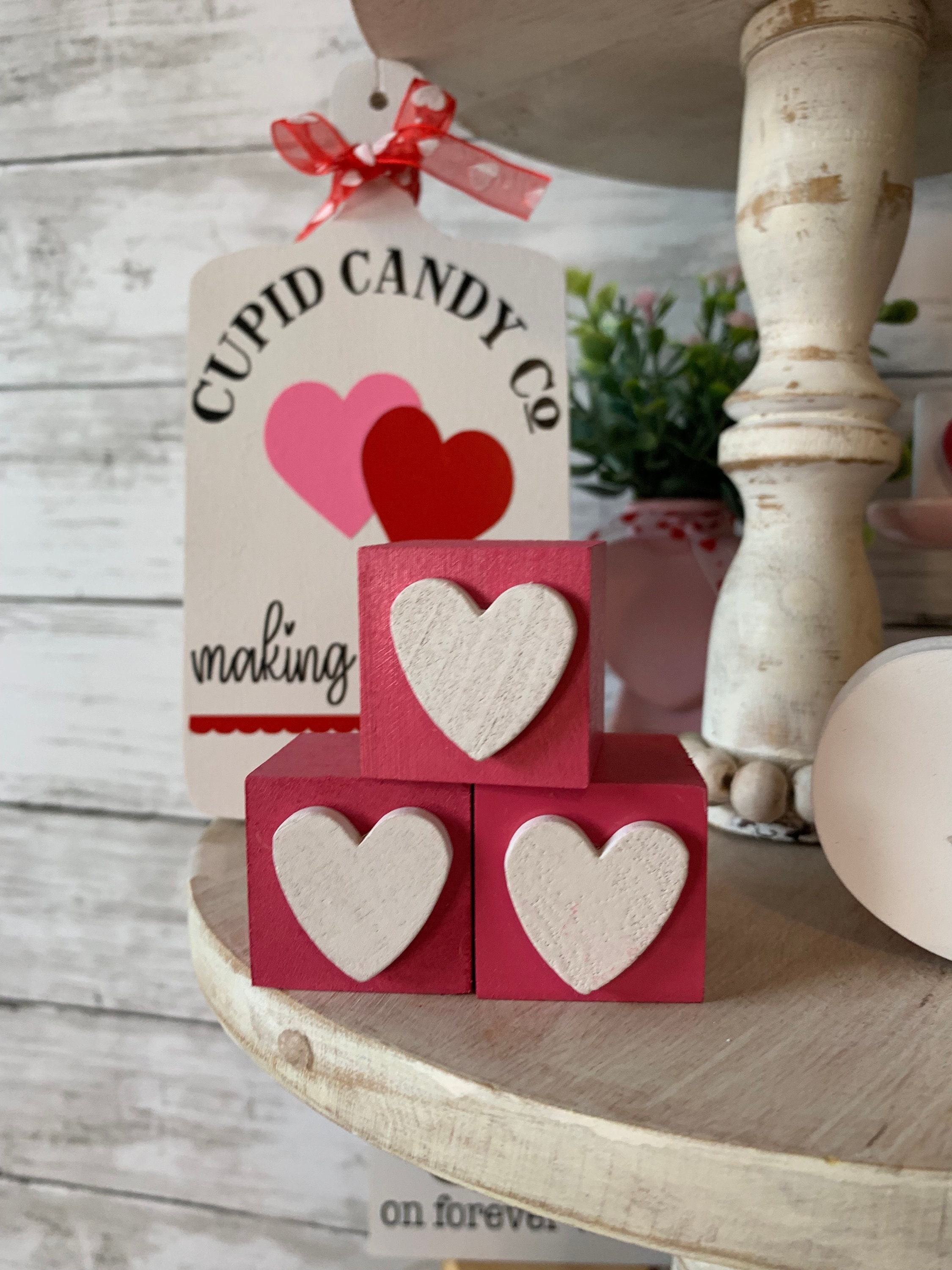 Wooden hearts, tiered tray, Valentine's day decor, Valentine's day, po –  The Wooden Owl