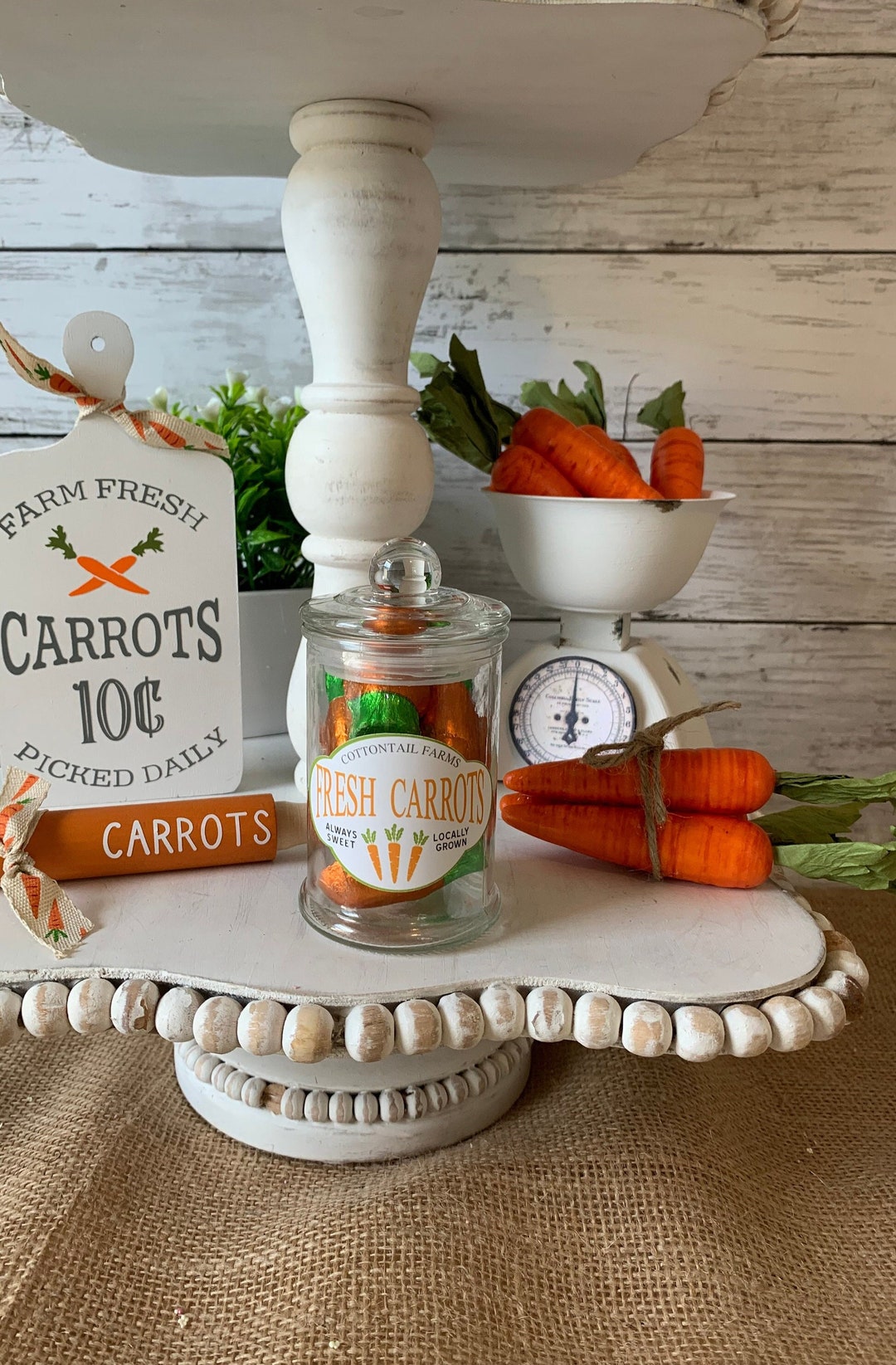 Easter Tiered Tray Decor, Easter Candy Dish, Tiered Tray Accessory, Easter Home Decor, Bunny