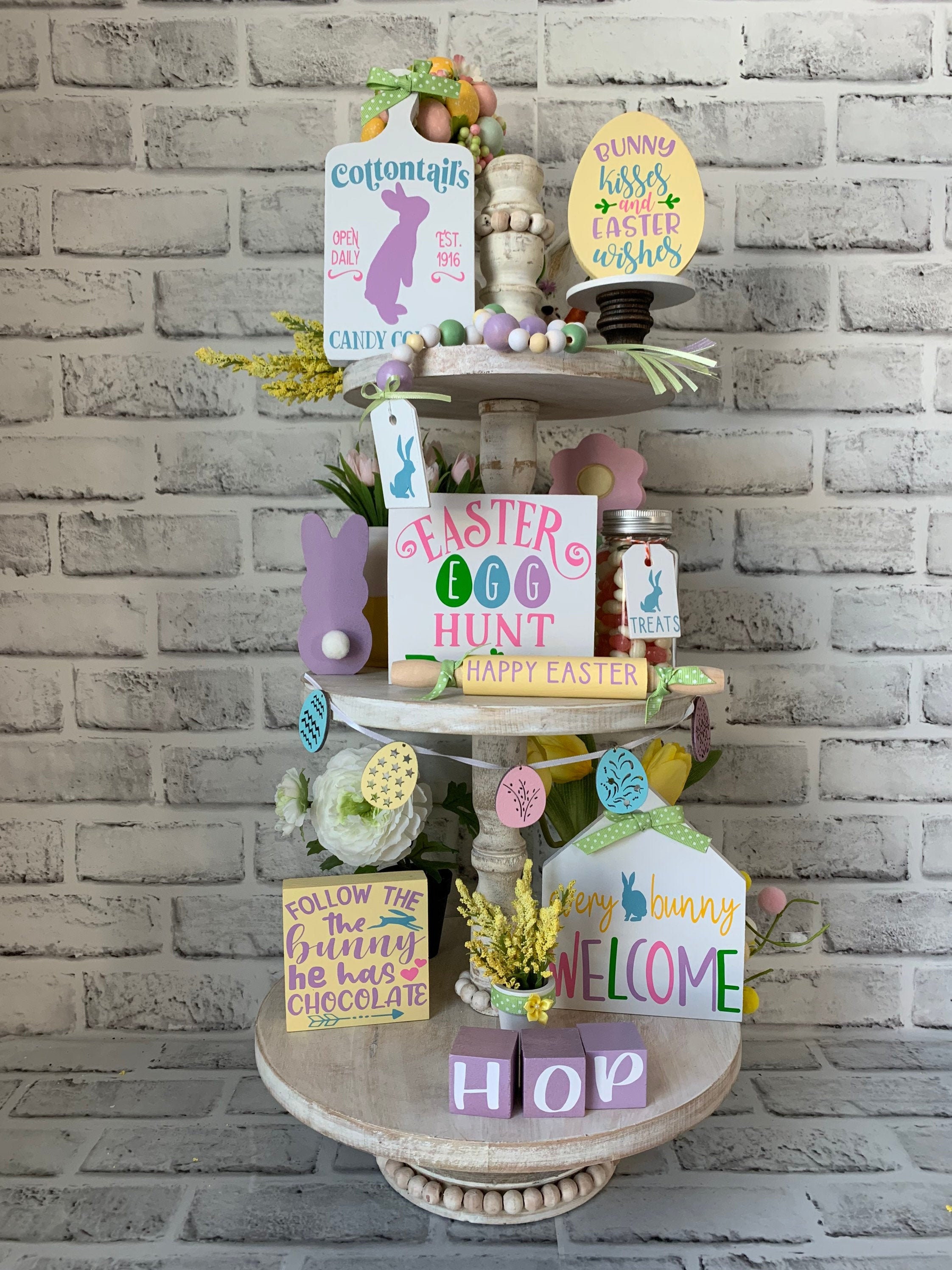 Easter Tiered Tray Decor Bundle, Spring Tiered Tray Decor, Farmhouse …