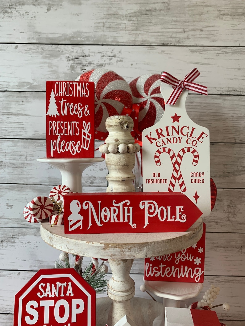 Christmas Tiered Tray Decor Bundle Holiday Tiered Tray Etsy