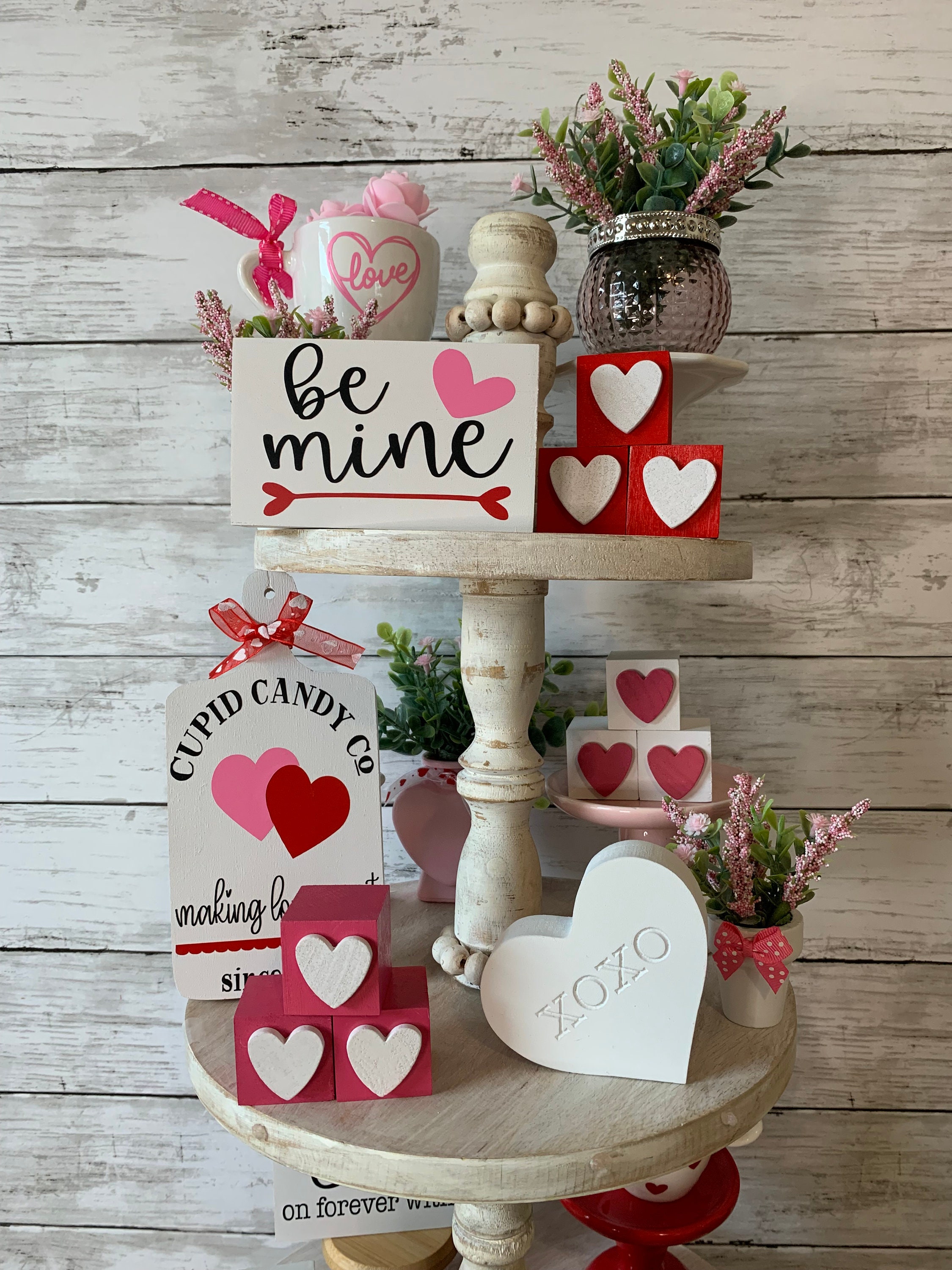 Wooden hearts, tiered tray, Valentine's day decor, Valentine's day, po –  The Wooden Owl