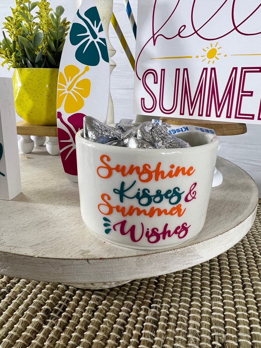 Summer Tiered Tray Decor, Summer Candy Dish, Beach Tiered Tray Decor ...