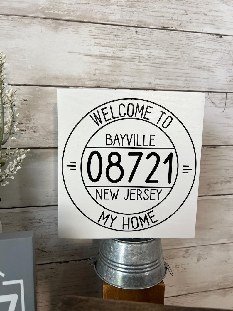 Home Zip Code Signs Personalized ZIP Code Sign, City and State Sign, Personalized Location ...