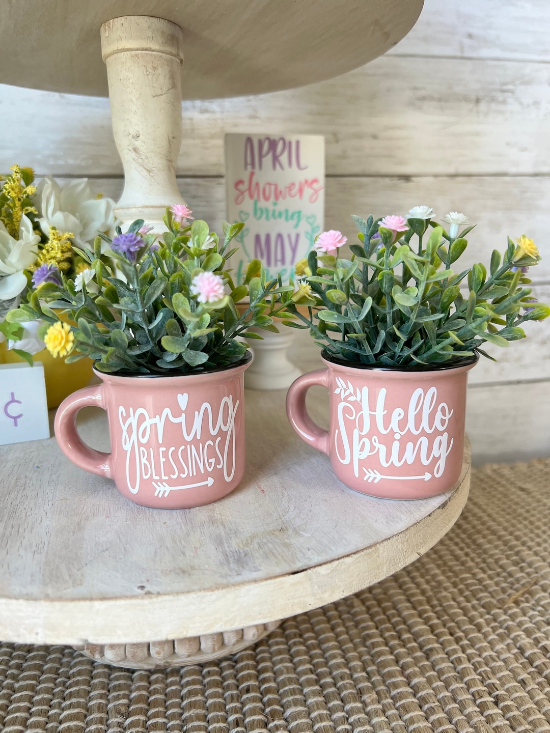Mini Mug for Tiered Tray, Spring Mini Mug, Spring Tiered Tray Decor ...