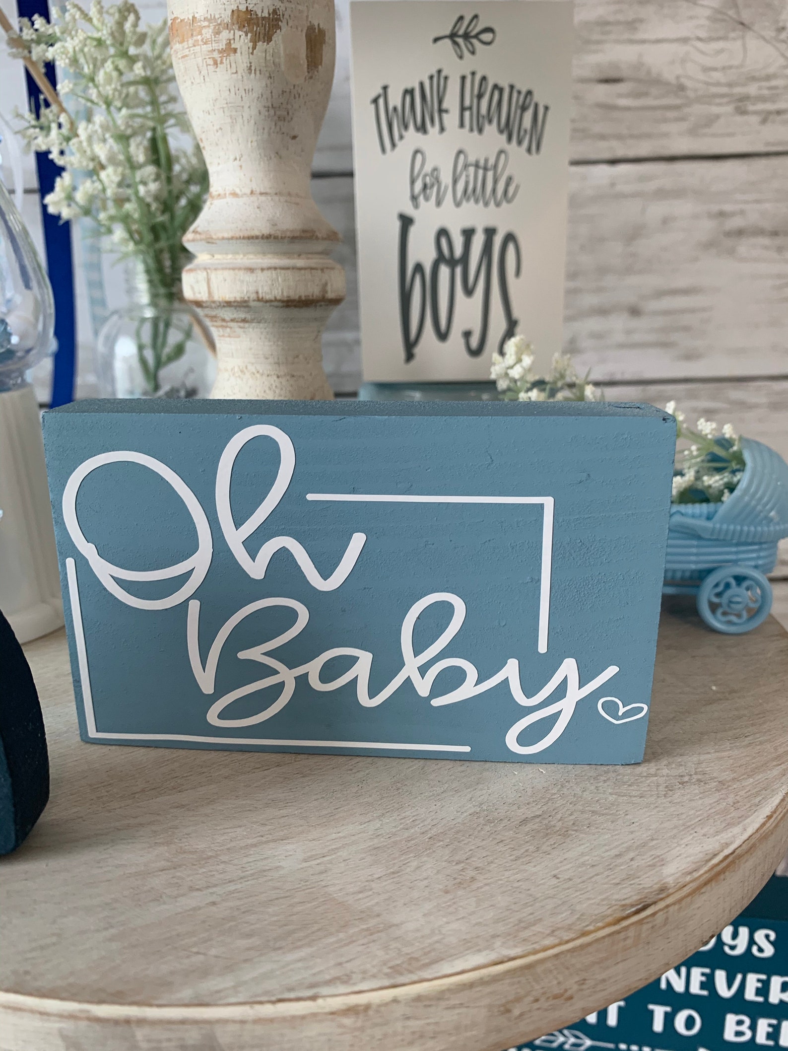 Baby Boy Tiered Tray Decor, Farmhouse Tiered Tray Decor, Tiered Tray Decor Bundle, Baby Shower