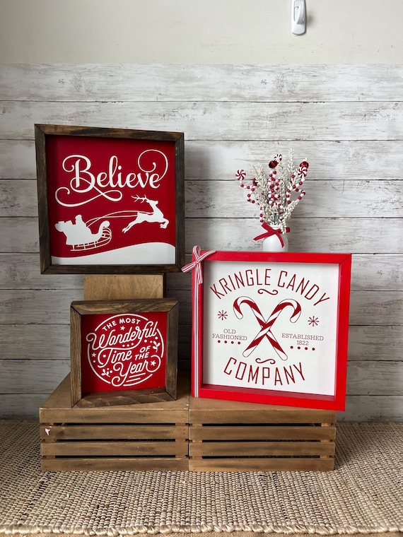 Christmas framed wood sign, Christmas home decor, christmas shelf decor, christmas mantle decor, farmhouse decor, christmas kitchen decor