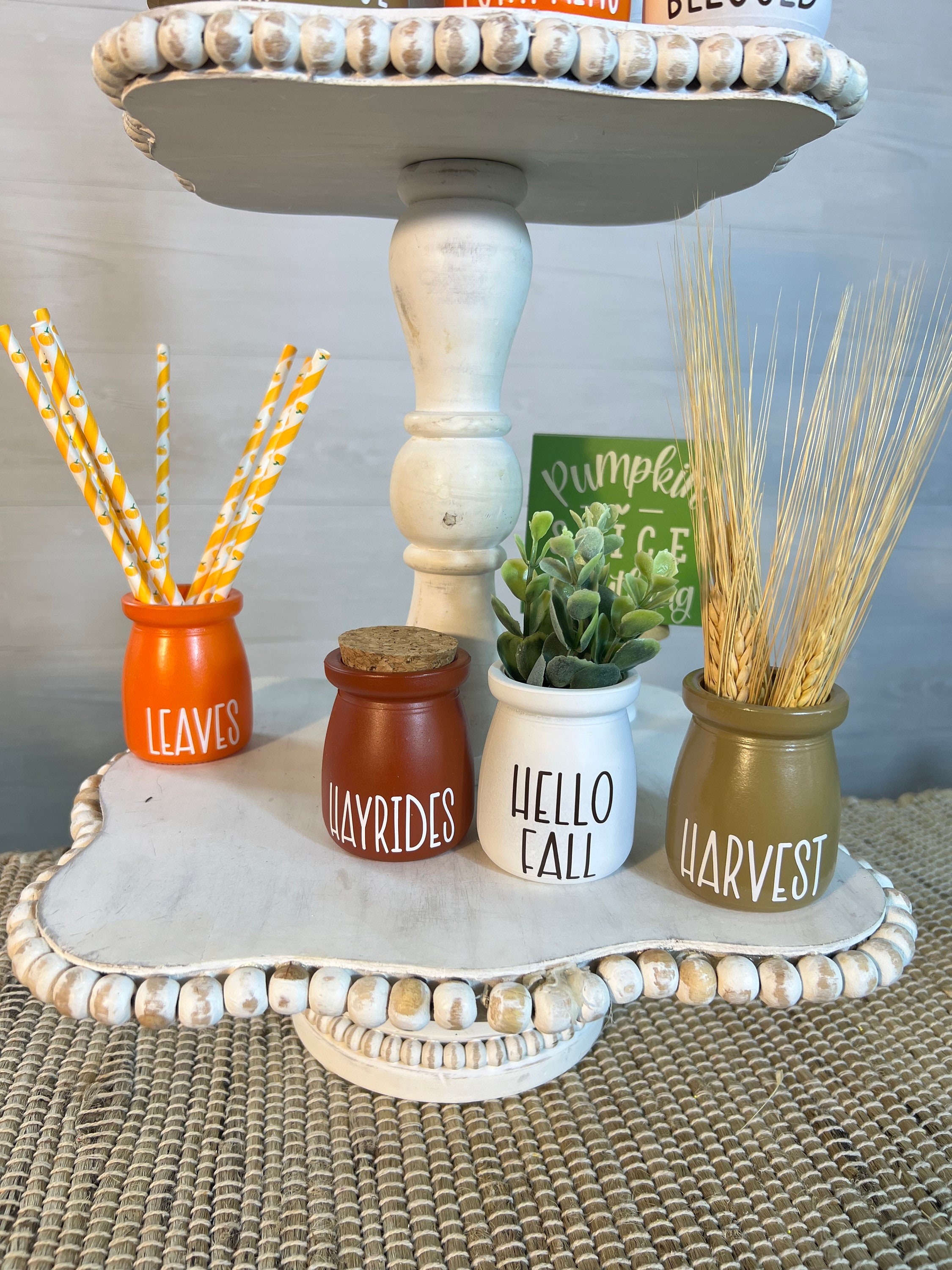 Fall Tiered Tray Decor, Mini Jar for Tiered Tray, Fall Home Decor ...