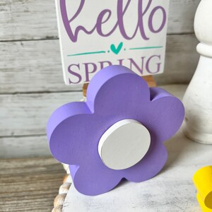 Wood flowers, Spring Tiered Tray Decor, Spring Home Decor, Spring wood flowers, Farmhouse tiered tray decor, Spring shelf sitter, easter image 7
