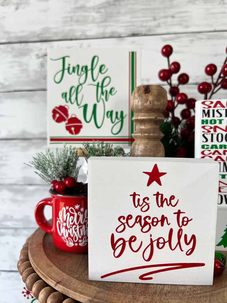 Christmas Tiered Tray Decor Bundle Holiday Tiered Tray Etsy