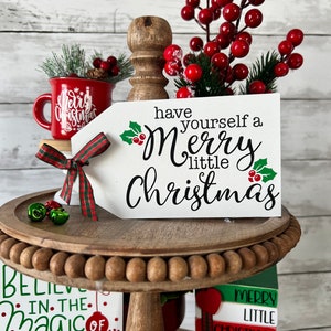 Christmas mini wood signs for tiered tray, Christmas tiered tray decor, Winter tiered tray decor, Christmas home decor, Wood git tags