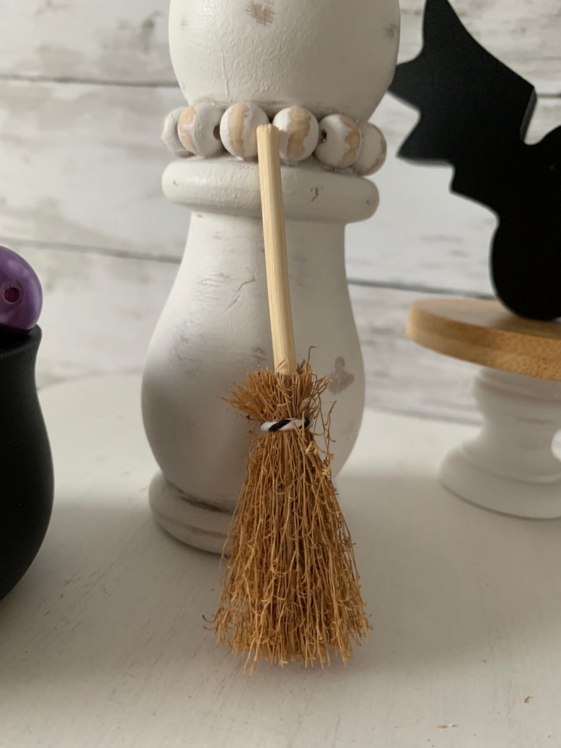Halloween Tiered Tray Decor, Witches Brew, Witch tiered tray, Halloween home decor, mini witches cauldron, witch broom, image 5