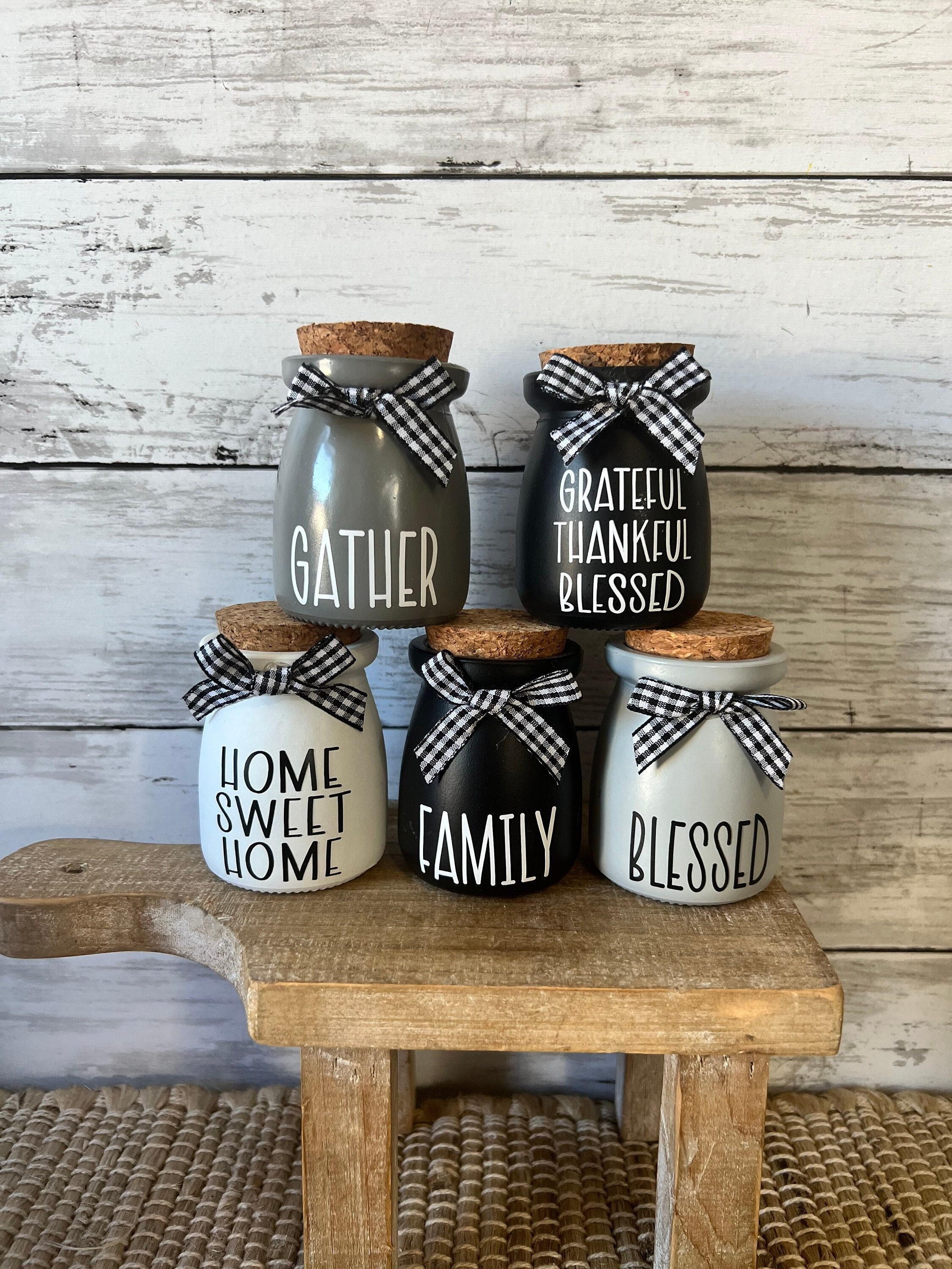 farmhouse tiered tray decor