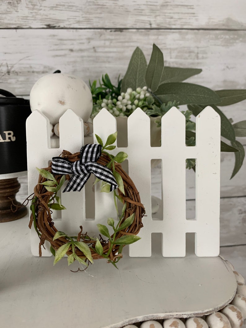 Mini Wooden Picket Fence for Tiered Tray Tiered Tray Decor Etsy