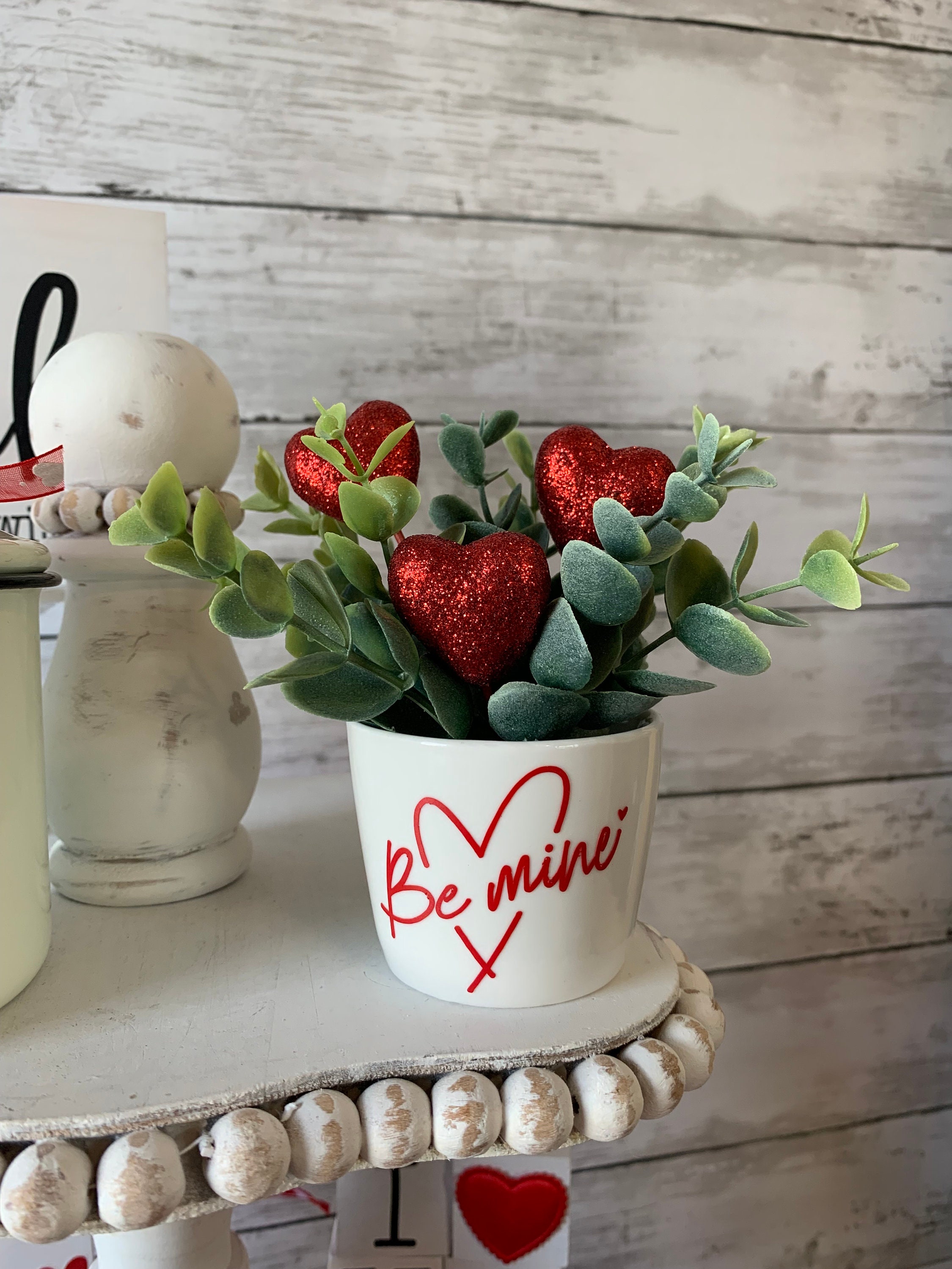 Mini Cassa In Legno Per Decorazioni San Valentino: Gnomo Peluche E Accessori Rustici Per Vassoio, Idea Regalo Primaverile Per La Casa