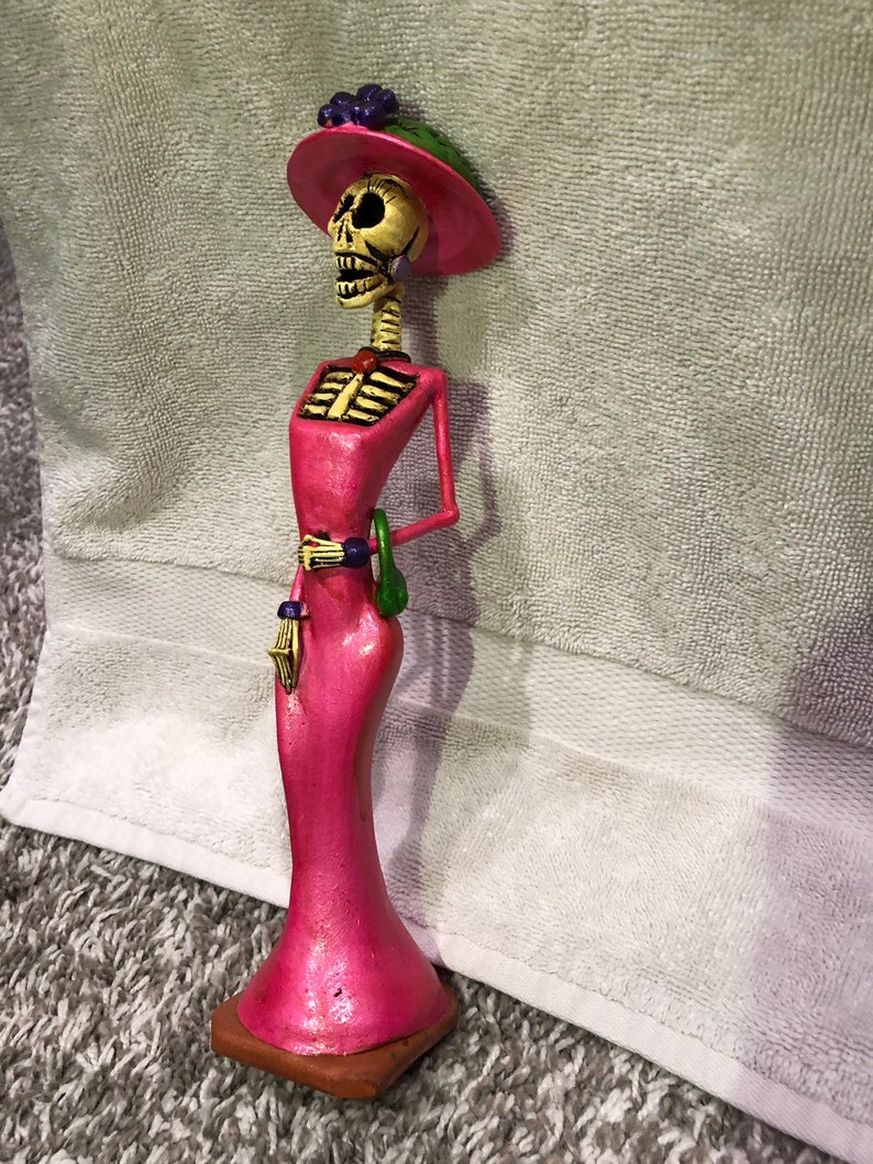 Day of the Dead Statue Ceramic 11.5 Inches Tall Handmade and Painted in
