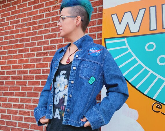 nasa patch denim jacket