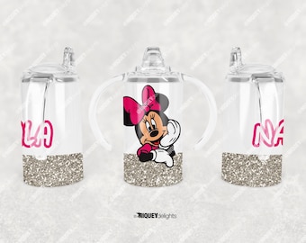 Personalized Minnie Mouse Drinkware - Sippy Cup with Duo Lid, 15oz, 12oz, 9oz | Stainless Steel Tumblers