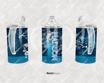 Personalized Frozen Elsa Drinkware - Sippy Cup with Duo Lid, 15oz, 12oz, 9oz | Stainless Steel Tumblers