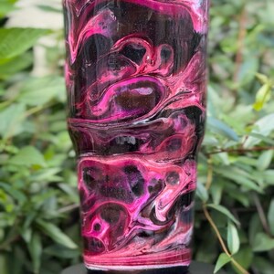 Pink/Black Marble Glitter Tumbler