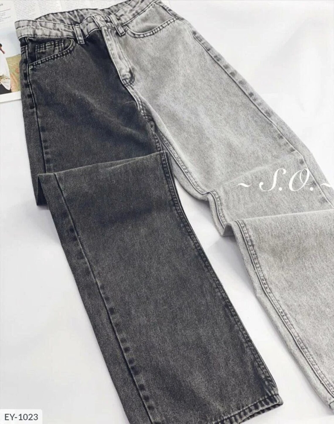 UPS DELIVERY zwei Ton Frauen Jeans zwei getönte Hose hoch | Etsy