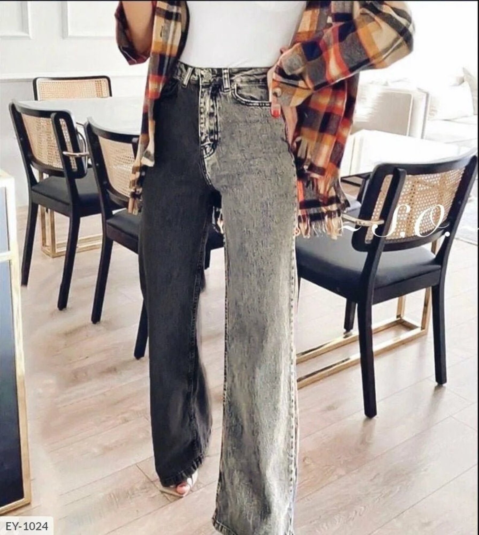 UPS DELIVERY zwei Ton Frauen Jeans zwei getönte Hose hoch | Etsy