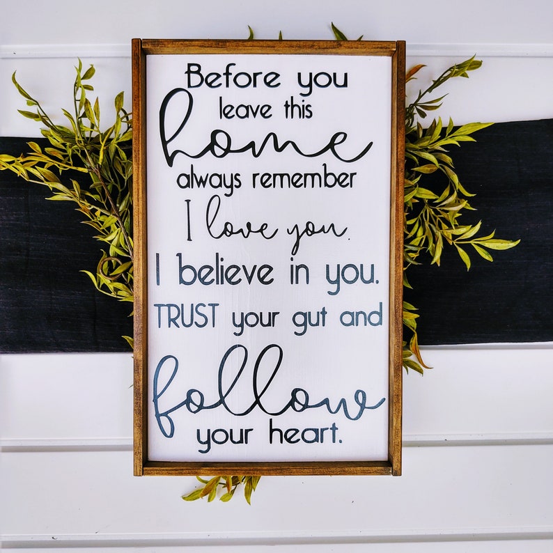 Before You Leave This Home Quote Sign Affirmation Wall Art Etsy