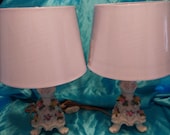Stunning Pair of Dresden Porcelain Accent Lamps